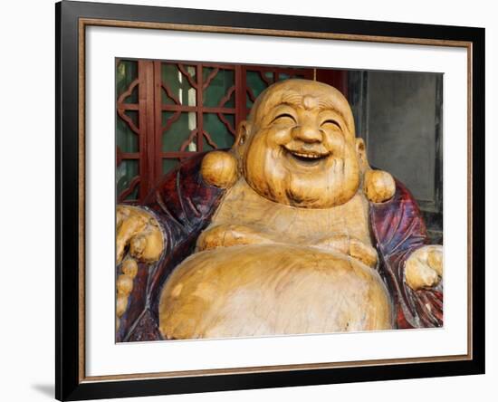 Laughing Buddha, Tanzhe Temple, Beijing, China, Asia-Jochen Schlenker-Framed Photographic Print