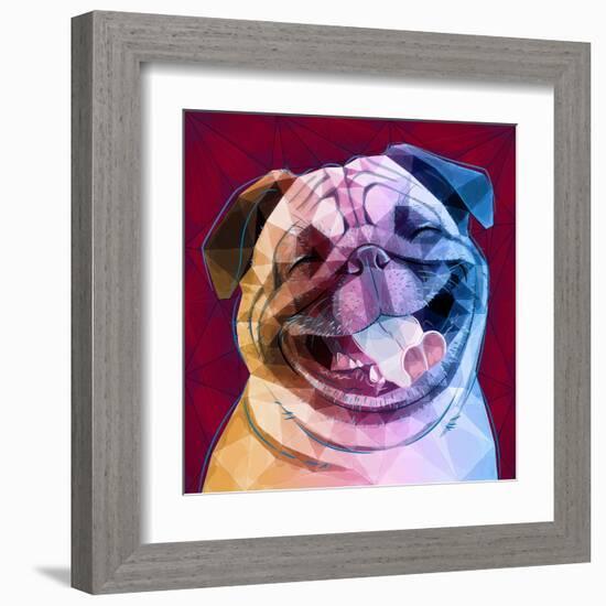 Laughing Dog-Enrico Varrasso-Framed Art Print