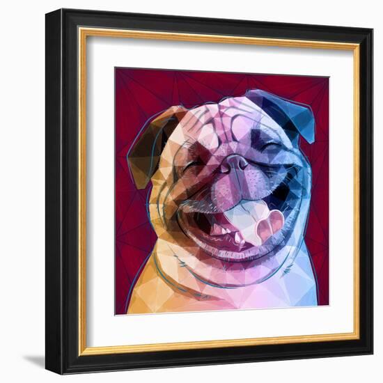 Laughing Dog-Enrico Varrasso-Framed Art Print