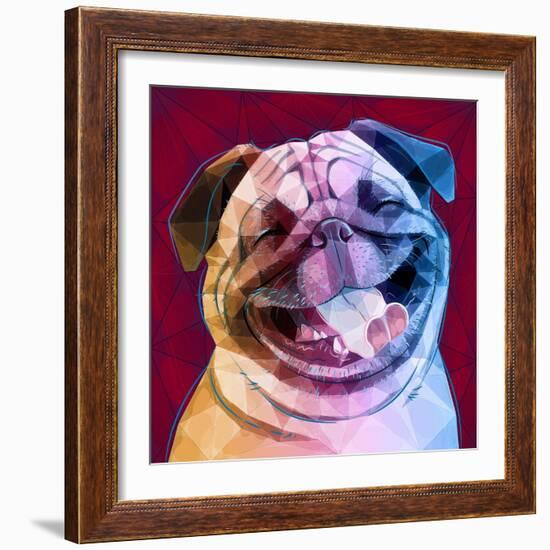 Laughing Dog-Enrico Varrasso-Framed Art Print