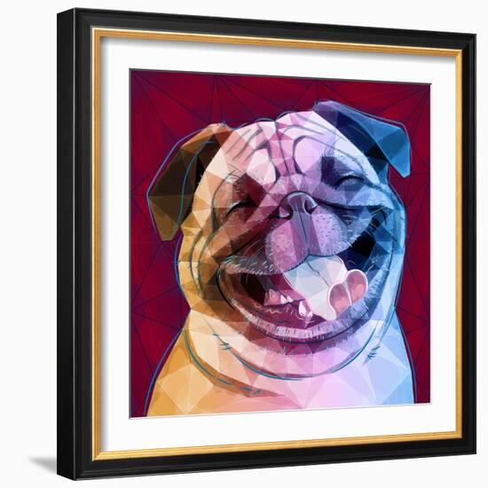 Laughing Dog-Enrico Varrasso-Framed Art Print