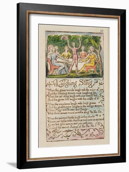 Laughing Song', Plate 26 from 'Songs of Innocence and of Experience' [Bentley 15] C.1789-94-William Blake-Framed Giclee Print