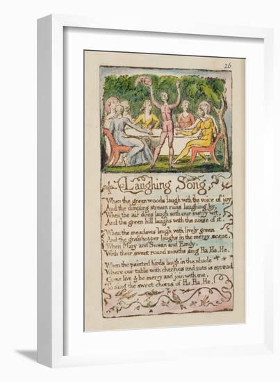 Laughing Song', Plate 26 from 'Songs of Innocence and of Experience' [Bentley 15] C.1789-94-William Blake-Framed Giclee Print