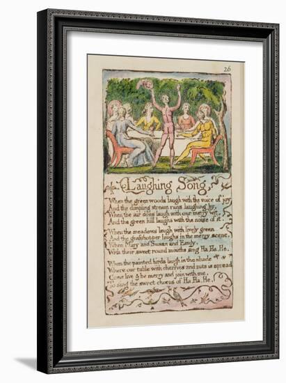 Laughing Song', Plate 26 from 'Songs of Innocence and of Experience' [Bentley 15] C.1789-94-William Blake-Framed Giclee Print