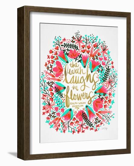 Laughs i Flowers ? Pink Palette-Coquillette Cat-Framed Art Print