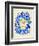 Laughs in Flowers ? Blue and Gold Palette-Cat Coquillette-Framed Art Print