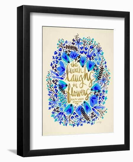 Laughs in Flowers ? Blue and Gold Palette-Cat Coquillette-Framed Premium Giclee Print