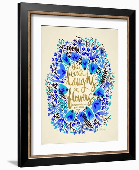 Laughs in Flowers ? Blue and Gold Palette-Cat Coquillette-Framed Art Print