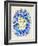 Laughs in Flowers ? Blue and Gold Palette-Cat Coquillette-Framed Art Print