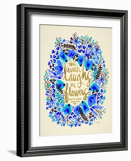 Laughs in Flowers ? Blue and Gold Palette-Cat Coquillette-Framed Art Print