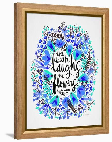 Laughs in Flowers ? Blue Palette-Cat Coquillette-Framed Stretched Canvas