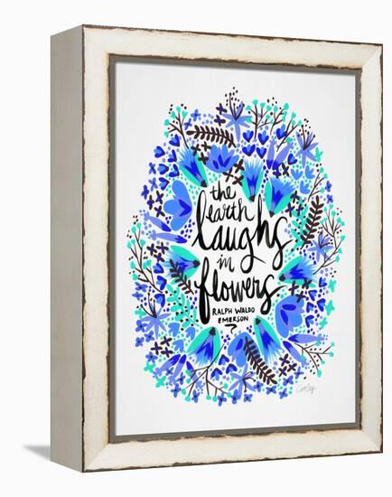 Laughs in Flowers ? Blue Palette-Cat Coquillette-Framed Stretched Canvas