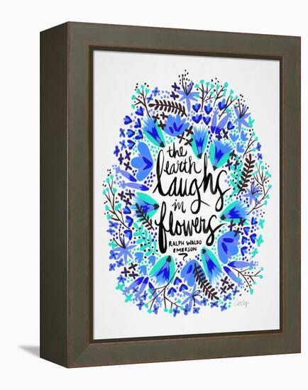 Laughs in Flowers ? Blue Palette-Cat Coquillette-Framed Stretched Canvas