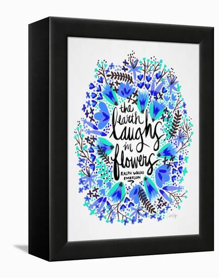 Laughs in Flowers ? Blue Palette-Cat Coquillette-Framed Stretched Canvas