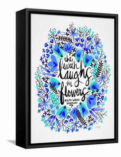 Laughs in Flowers ? Blue Palette-Cat Coquillette-Framed Stretched Canvas