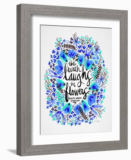 Laughs in Flowers ? Blue Palette-Cat Coquillette-Framed Art Print