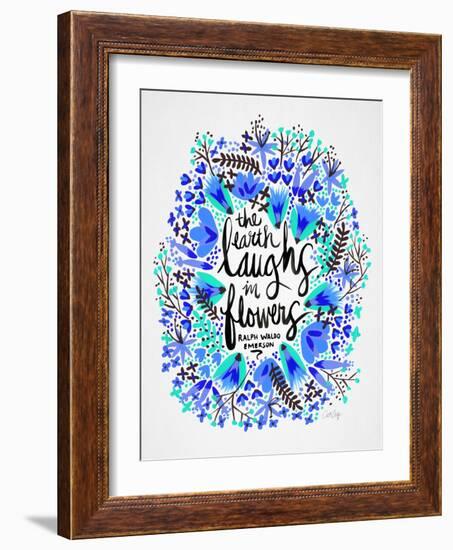 Laughs in Flowers ? Blue Palette-Cat Coquillette-Framed Art Print