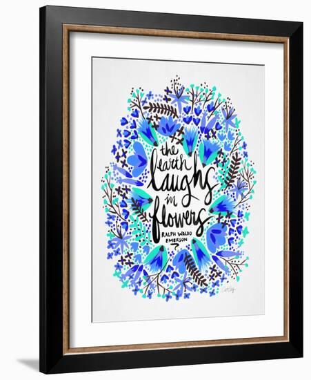 Laughs in Flowers ? Blue Palette-Cat Coquillette-Framed Art Print