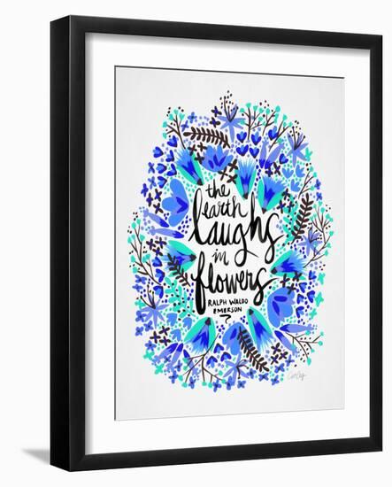 Laughs in Flowers ? Blue Palette-Cat Coquillette-Framed Art Print