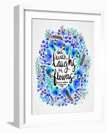 Laughs in Flowers ? Blue Palette-Cat Coquillette-Framed Art Print