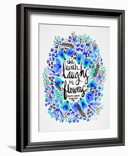 Laughs in Flowers ? Blue Palette-Cat Coquillette-Framed Art Print
