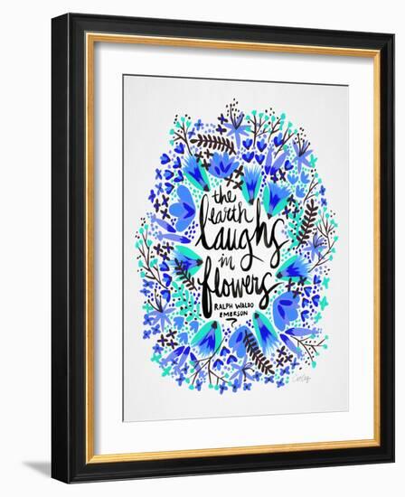 Laughs in Flowers ? Blue Palette-Cat Coquillette-Framed Art Print