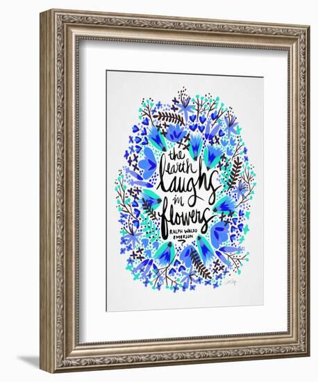 Laughs in Flowers ? Blue Palette-Cat Coquillette-Framed Art Print