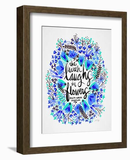 Laughs in Flowers ? Blue Palette-Cat Coquillette-Framed Art Print