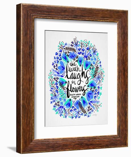 Laughs in Flowers ? Blue Palette-Cat Coquillette-Framed Premium Giclee Print