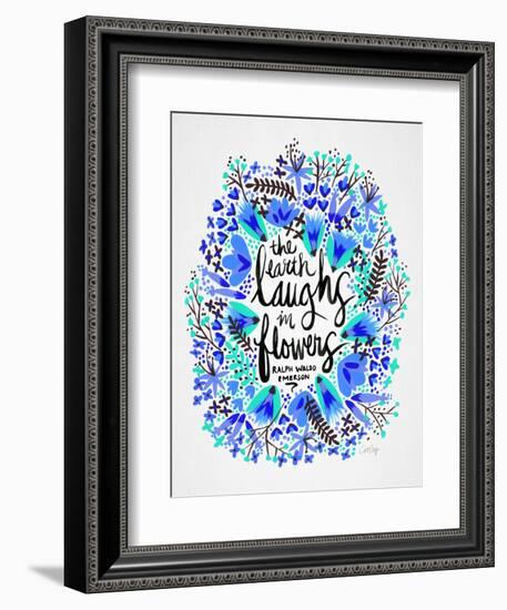 Laughs in Flowers ? Blue Palette-Cat Coquillette-Framed Premium Giclee Print