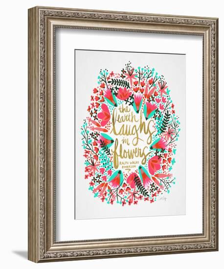 Laughs in Flowers - Pink Palette-Cat Coquillette-Framed Art Print