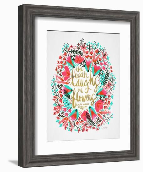 Laughs in Flowers - Pink Palette-Cat Coquillette-Framed Art Print