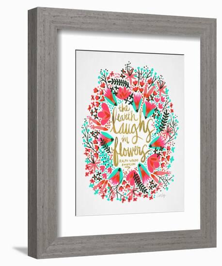 Laughs in Flowers - Pink Palette-Cat Coquillette-Framed Art Print