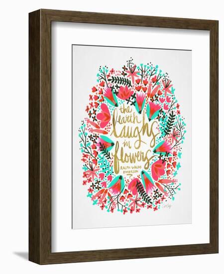 Laughs in Flowers - Pink Palette-Cat Coquillette-Framed Art Print