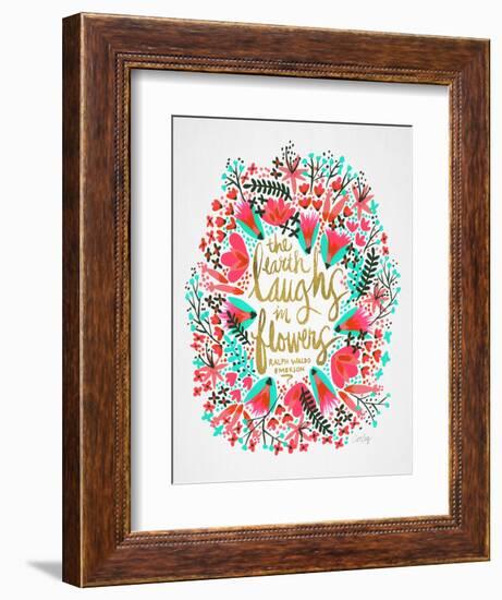 Laughs in Flowers - Pink Palette-Cat Coquillette-Framed Art Print