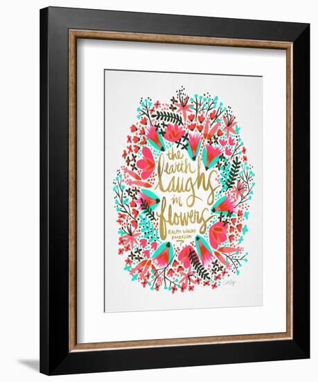 Laughs in Flowers - Pink Palette-Cat Coquillette-Framed Art Print