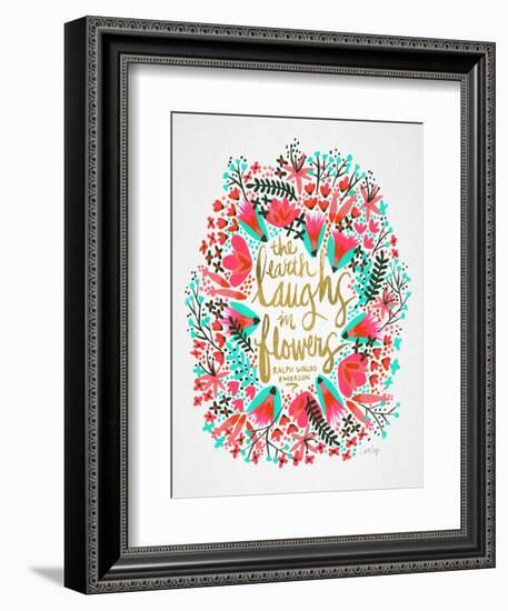 Laughs in Flowers - Pink Palette-Cat Coquillette-Framed Art Print