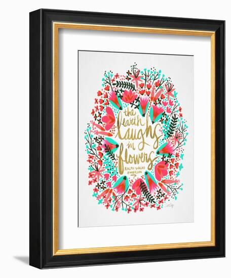 Laughs in Flowers - Pink Palette-Cat Coquillette-Framed Art Print