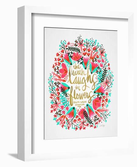 Laughs in Flowers - Pink Palette-Cat Coquillette-Framed Premium Giclee Print