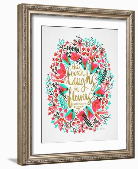 Laughs in Flowers - Pink Palette-Cat Coquillette-Framed Art Print