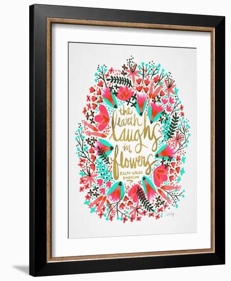 Laughs in Flowers - Pink Palette-Cat Coquillette-Framed Art Print