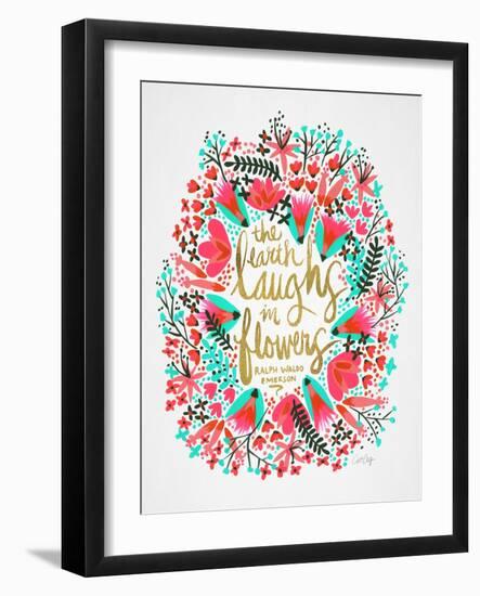 Laughs in Flowers - Pink Palette-Cat Coquillette-Framed Art Print