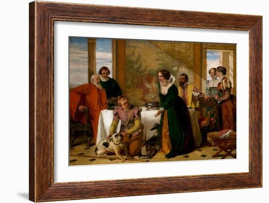 Launce's Substitute for Proteus' Dog, 1849 (Oil on Canvas)-Augustus Leopold Egg-Framed Giclee Print