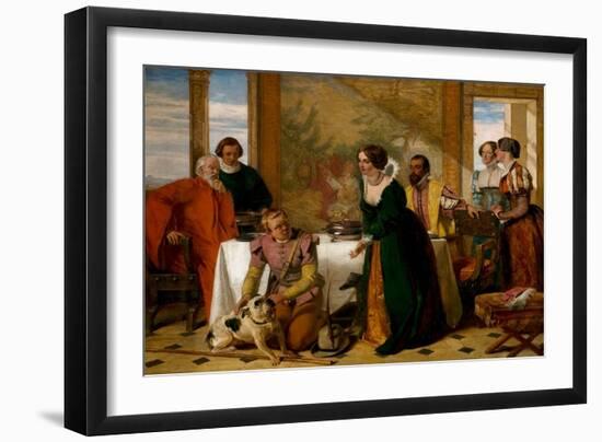 Launce's Substitute for Proteus' Dog, 1849 (Oil on Canvas)-Augustus Leopold Egg-Framed Giclee Print