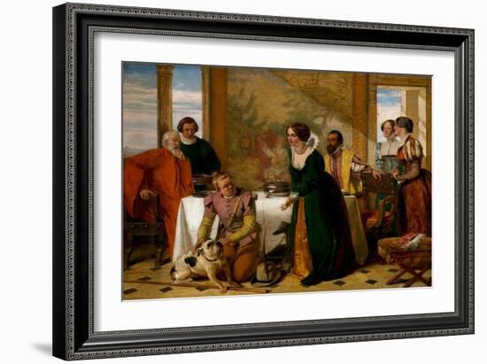 Launce's Substitute for Proteus' Dog, 1849 (Oil on Canvas)-Augustus Leopold Egg-Framed Giclee Print