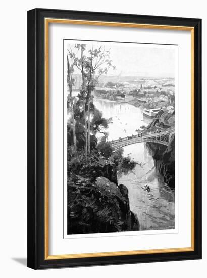 Launceston, from Cataract Bridge, Tasmania, Australia, 1886-null-Framed Giclee Print