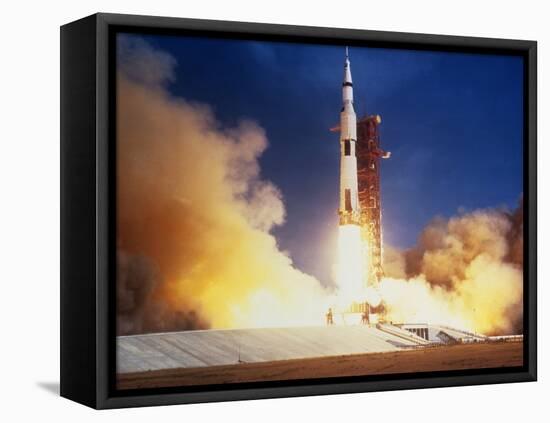 Launch of Apollo 11 Spacecraft En Route To Moon-null-Framed Premier Image Canvas