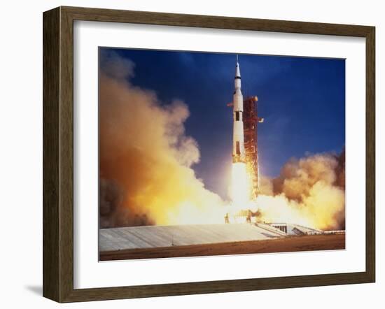 Launch of Apollo 11 Spacecraft En Route To Moon-null-Framed Premium Photographic Print