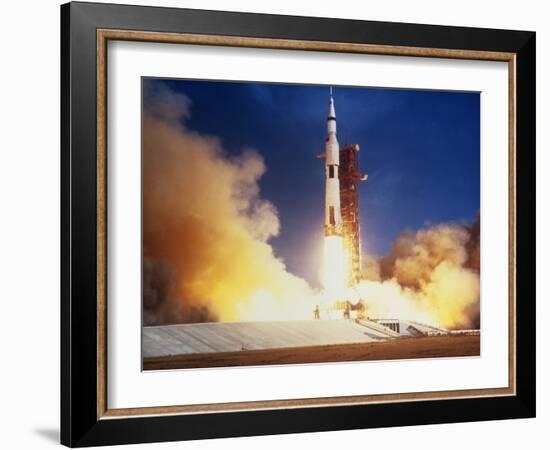 Launch of Apollo 11 Spacecraft En Route To Moon-null-Framed Premium Photographic Print