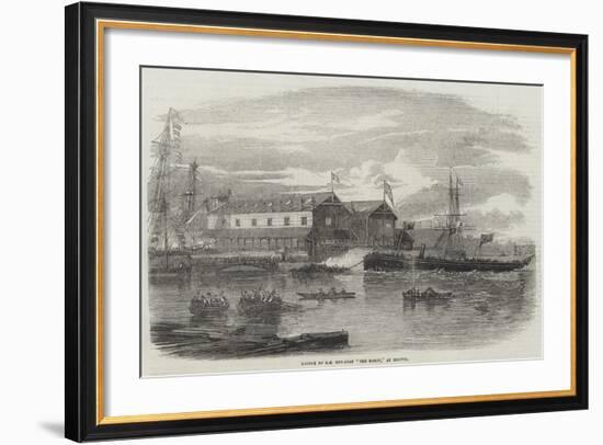 Launch of Hm Gun-Boat The Hardy, at Bristol-null-Framed Giclee Print